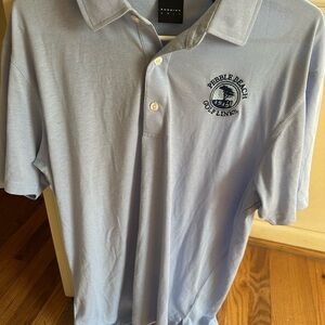 Pebble Beach Light Blue Men's Golf Polo with Embroidered Crest